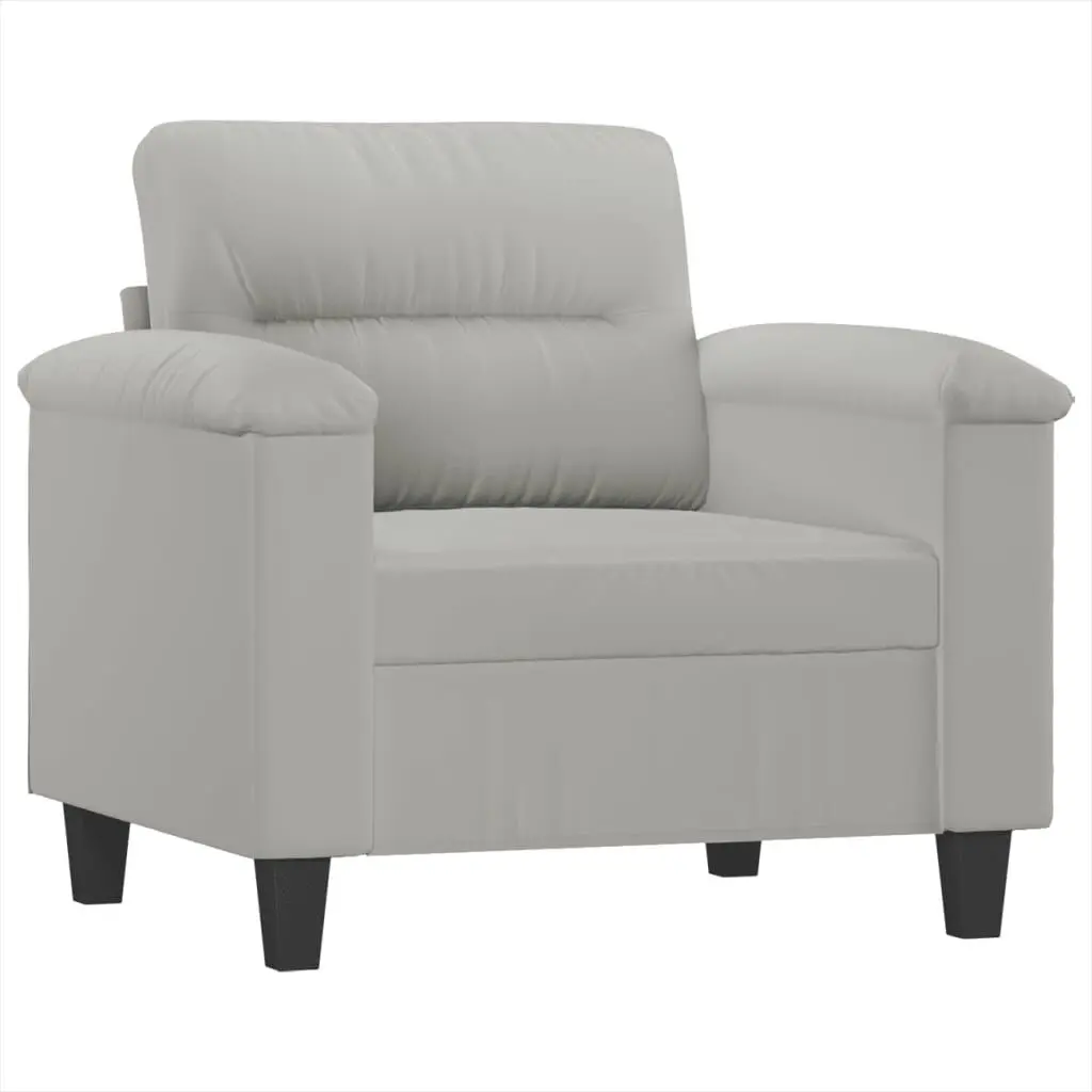 2-Seater Sofa Light Gray 55.1 Inch Microfiber Fabric Living Room Couch