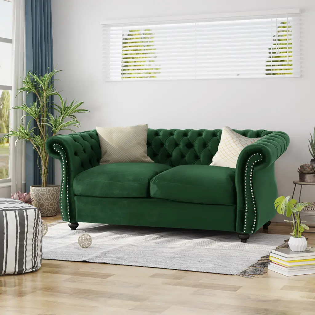 Emerald Velvet 2 Seat Sofa Modern Living Room Furniture nh-vivalux