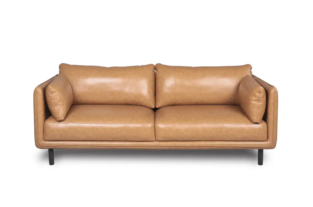 Modern Hide Sofa Camel Hide 2 Seat Living Room Couch prime leather co.