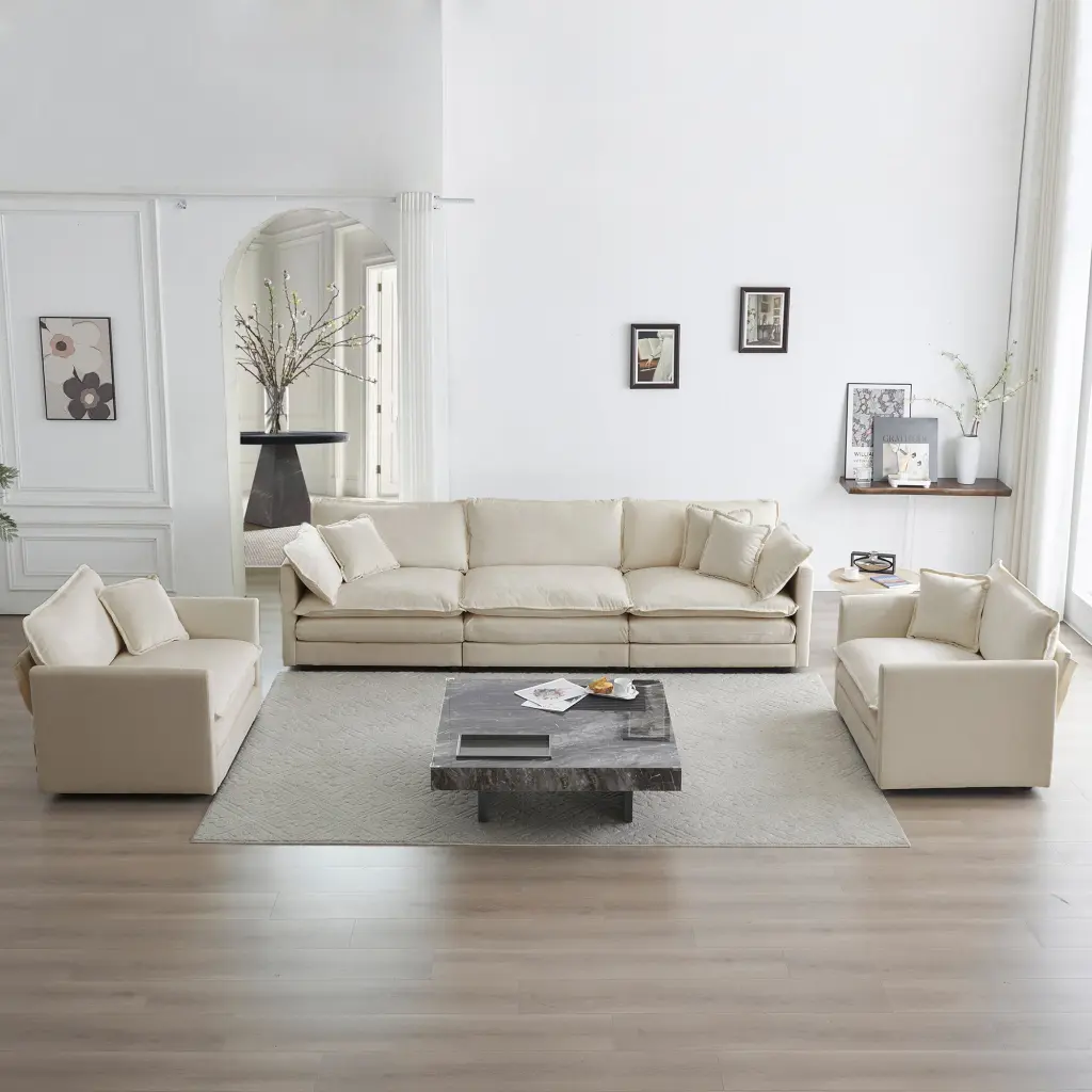 Sofa Set 3 Pieces 1 1 3 Seats Living Room Sofa Set Accent Chair and Loveseat ui furniture