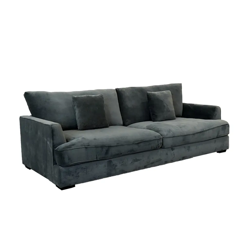 Ashton Grey Down Sofa Grey Wood Chenille 3 Seat Living Room Couch american homestead furniture