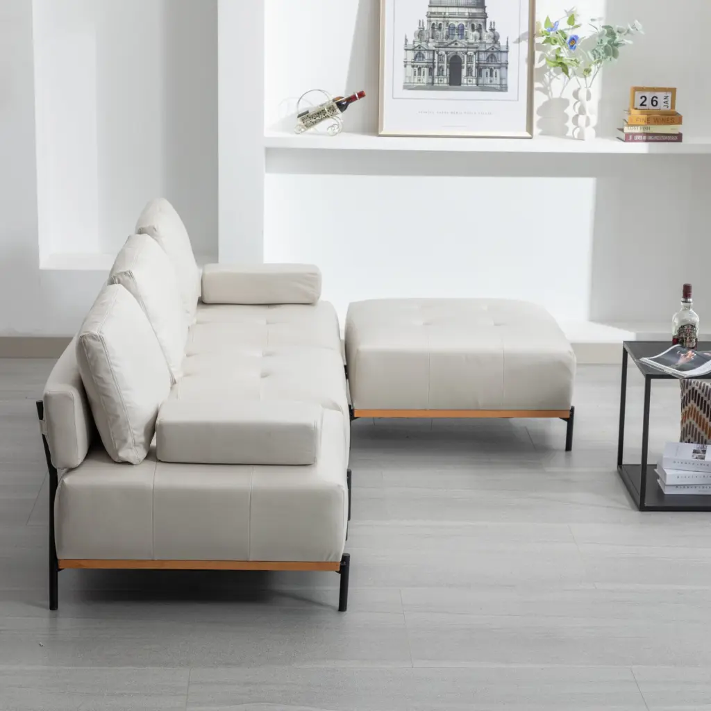 100.7 Inch L Influence Sectional Sofa 3 Seater Removable Ottoman rnb