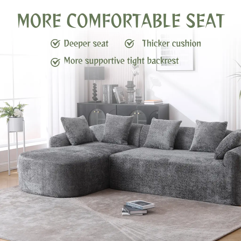 Coolmore Boucle Sofa 3 Seater Living Room Oversized Comfy Sofa coolmore w-395