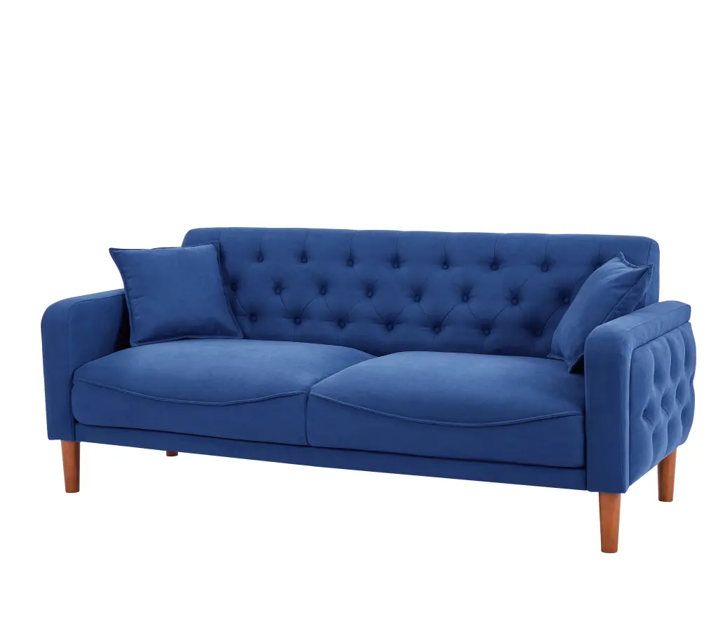 2047 Three Seat Sofa Blue Linen Fabric Living Room hao xiang store