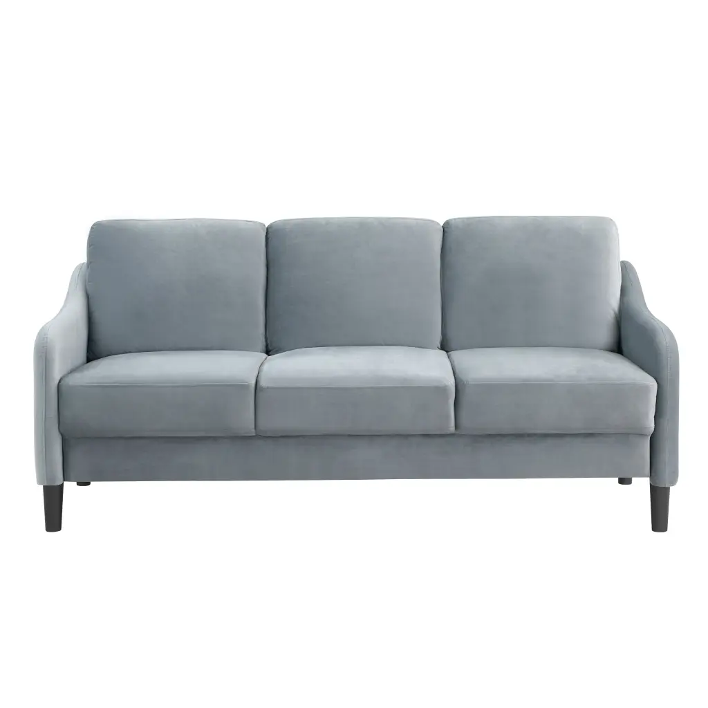 73.22 Inch 3 Seater Sofa Velvet Grey Fabric Living Room Couch justone interior