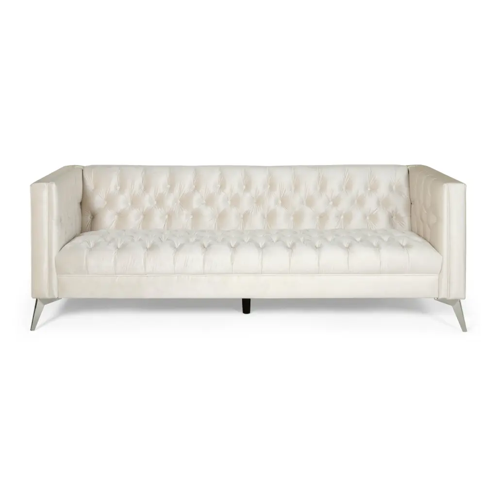 3 Seater Sofa Beige Fabric 3 Seat Couch Living Room Modern Design nh-comfortcove