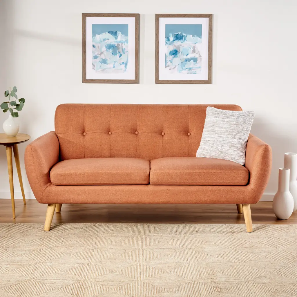 Burnt Orange Sofa Premium Material nh-inmax