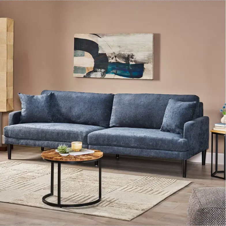 3 Seater Sofa Charcoal Fabric Modern Living Room Couch Comfortable Seating nh-inmax