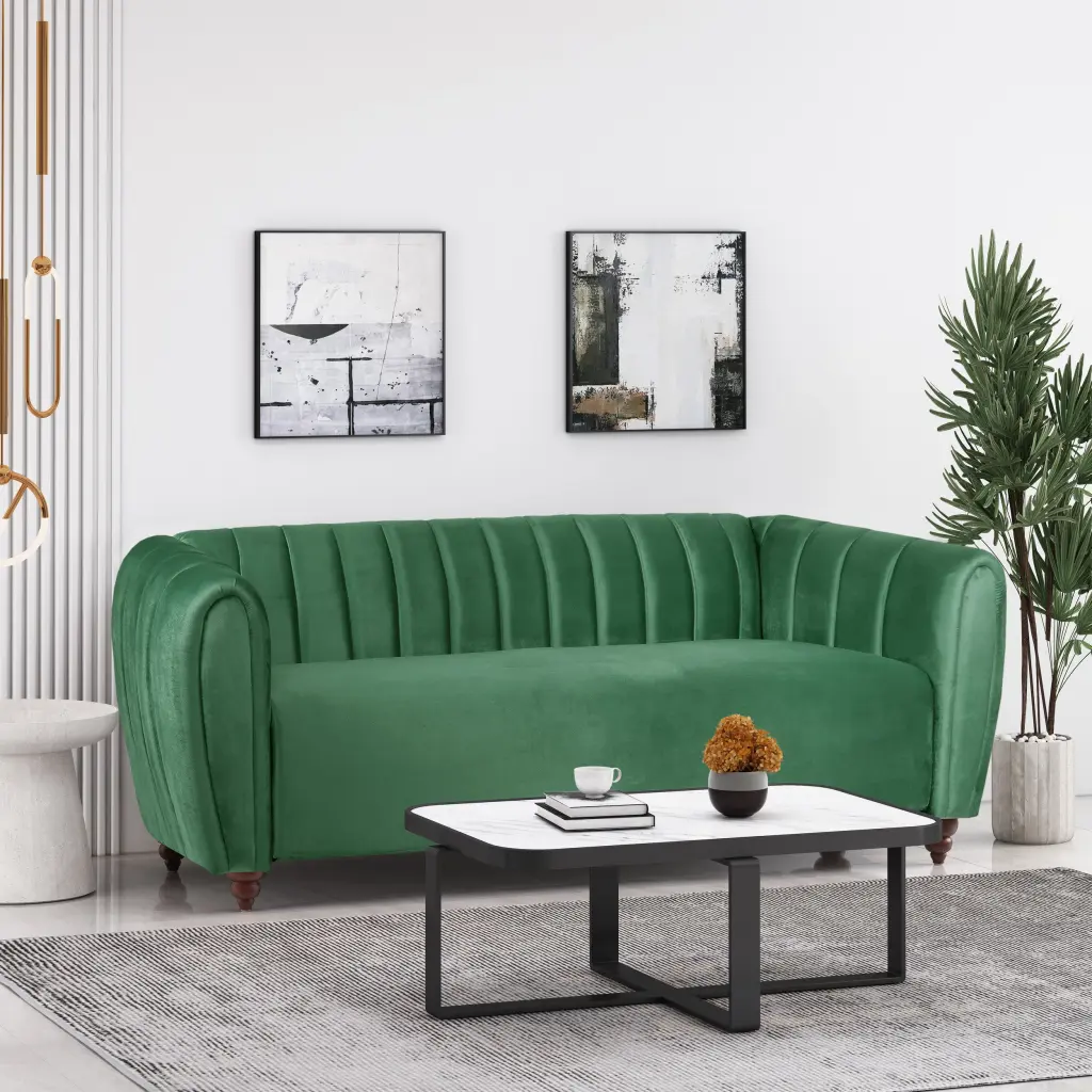 Emerald Velvet 3 Seater Sofa Modern Living Room Decor nh-mirod