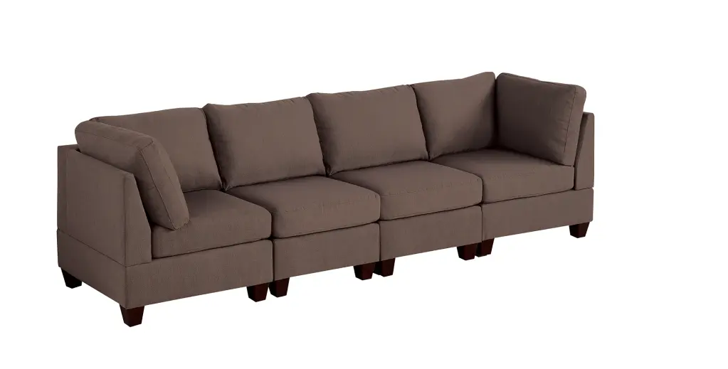 Modular 4 Piece Set Black Coffee Material Living Room poundex