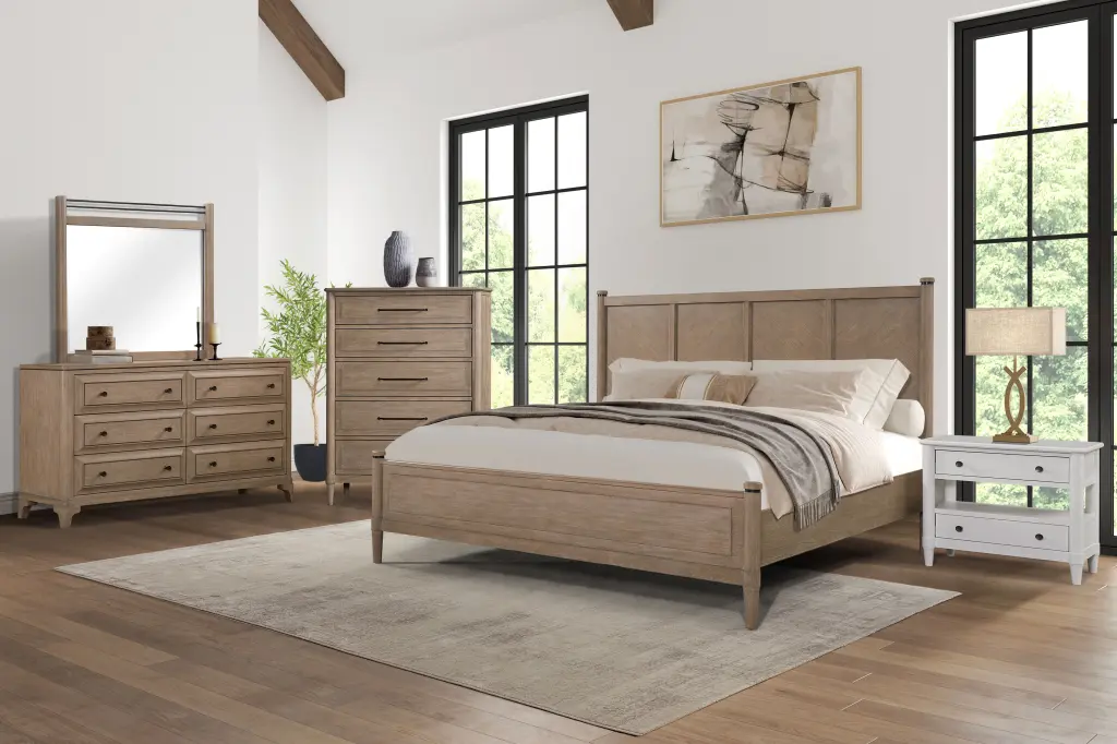 5 Drawer Chest Sand Finish Solid Timber MDF Bedroom Dresser Storage Furniture ihomefurnishings