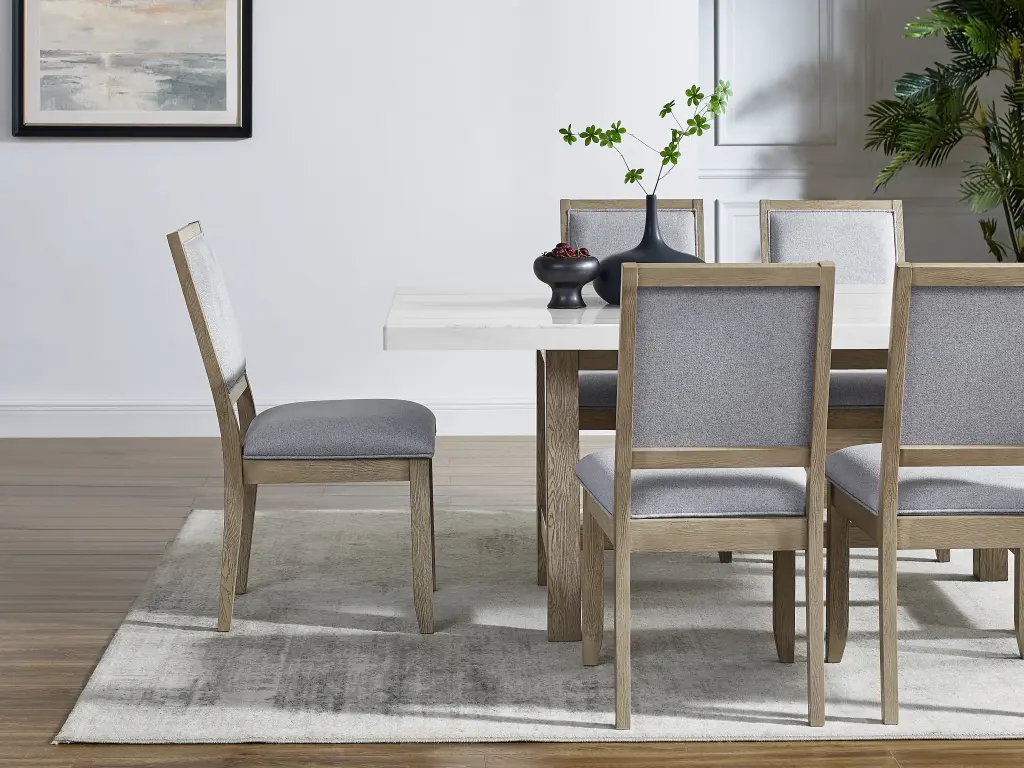 Maintenancena 5 Piece Dining Set Rectangular Table Light Brown Dining Furniture steve silver furniture