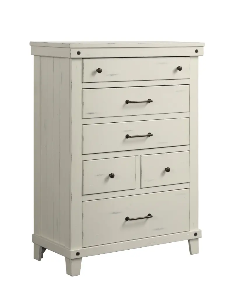 6 Drawer Chest White Solid Wood MDF Dresser Bedroom Storage Organizer ihomefurnishings