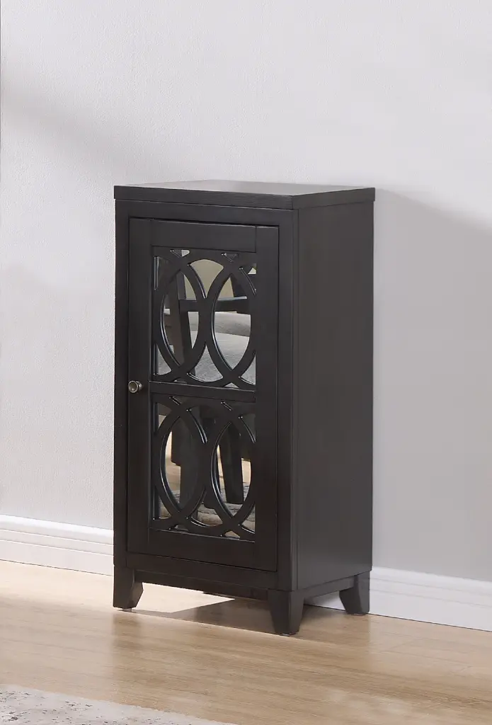 Transitional Dark Gray Black Finish Accent Cabinet Chest Concealed Storage kanepe