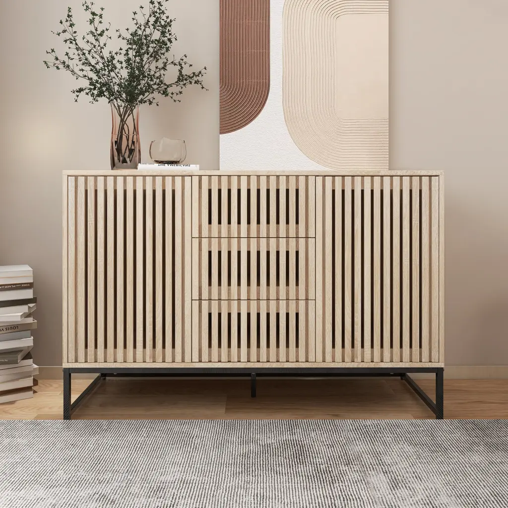 2 Door 3 Drawer Accent Storage Cabinet Living Room or Bedroom rnb