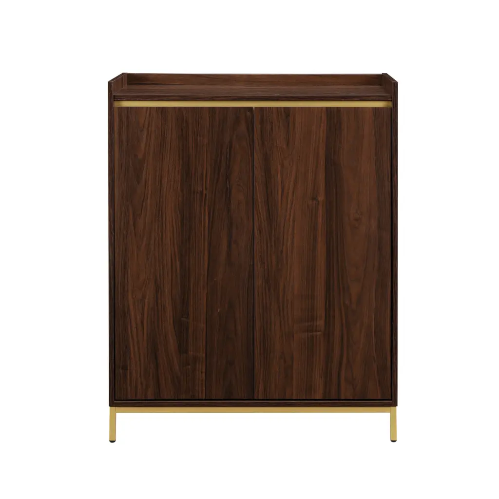 Contemporary Minimalist 2 Door Accent Cabinet Dark Walnut Finish walker edison