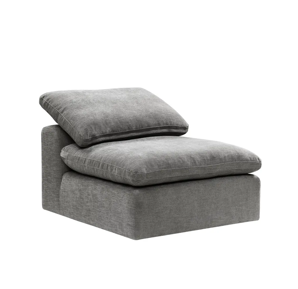 Naveen Modular Armless Chair Gray Linen Upholstered 1 Seater acme onsite store