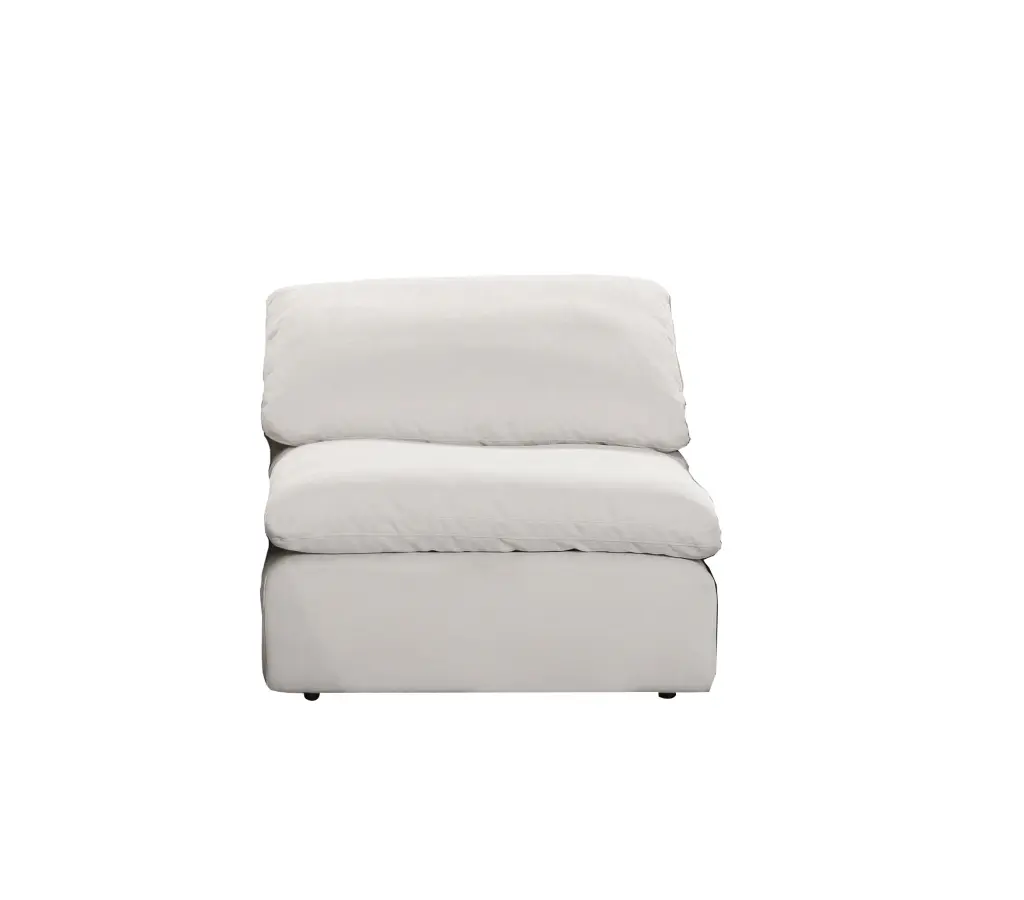 Naveen Modular Armless Chair Ivory Linen Upholstered Modern Accent Chair acme onsite store