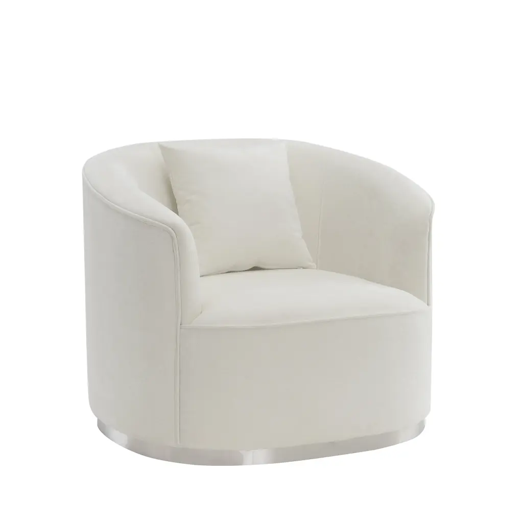 Odette Chair Pillow Beige Chenille Upholstered Accent Chair Living Room acme onsite store