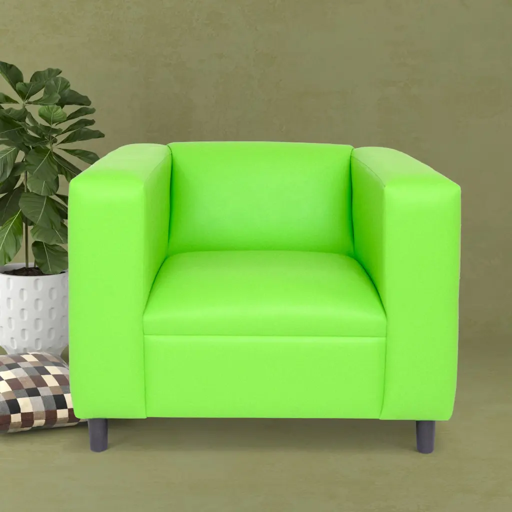 Green Faux Leather Sofa Chair Modern Accent Chair Living Room american-made seating