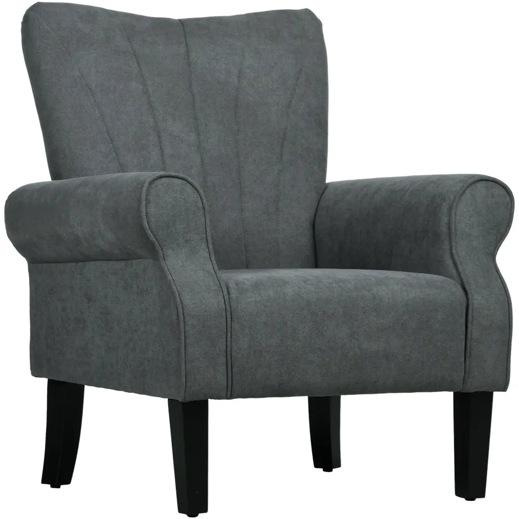 Homcom Fabric Accent Chair Mid Century Modern Armchair Wood Legs aosom business