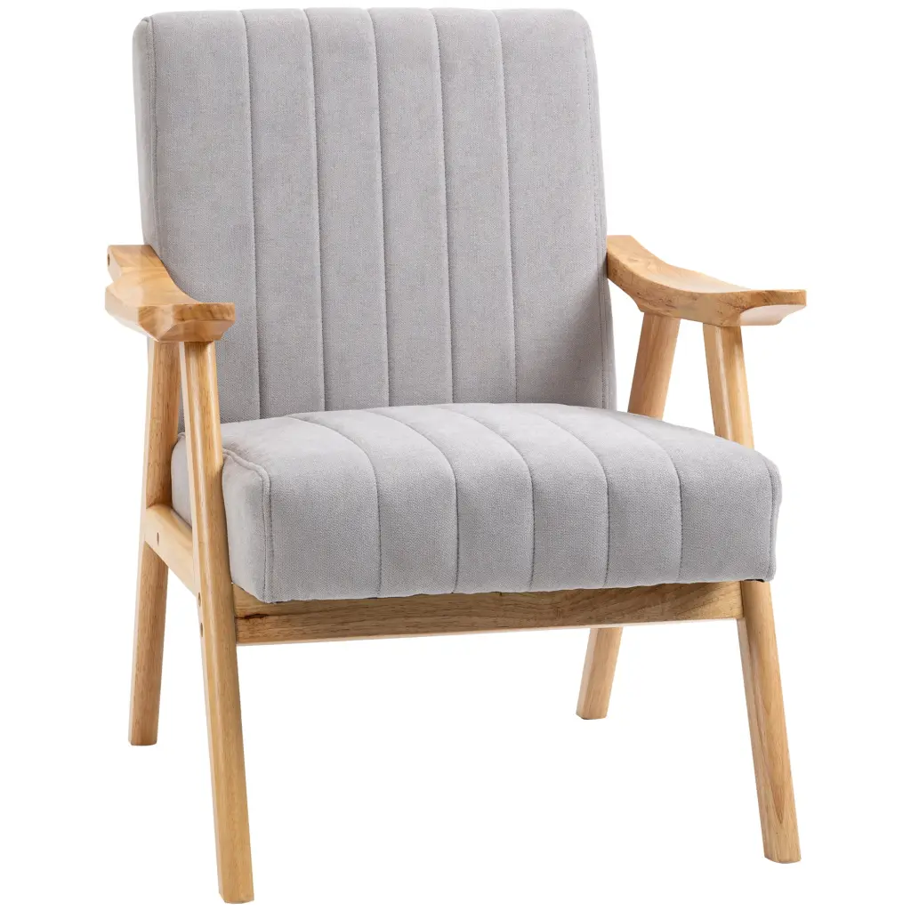 Homcom Mid Century Modern Upholstered Accent Arm Chair Living Room aosom business