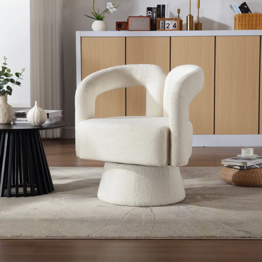 Coolmore 360 Degree Swivel Cuddle Barrel Accent Chairs Round Armchair coolmore w-395