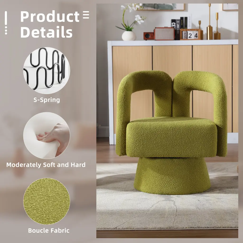 Coolmore 360 Degree Swivel Cuddle Barrel Accent Chairs Round Armchair coolmore w-395