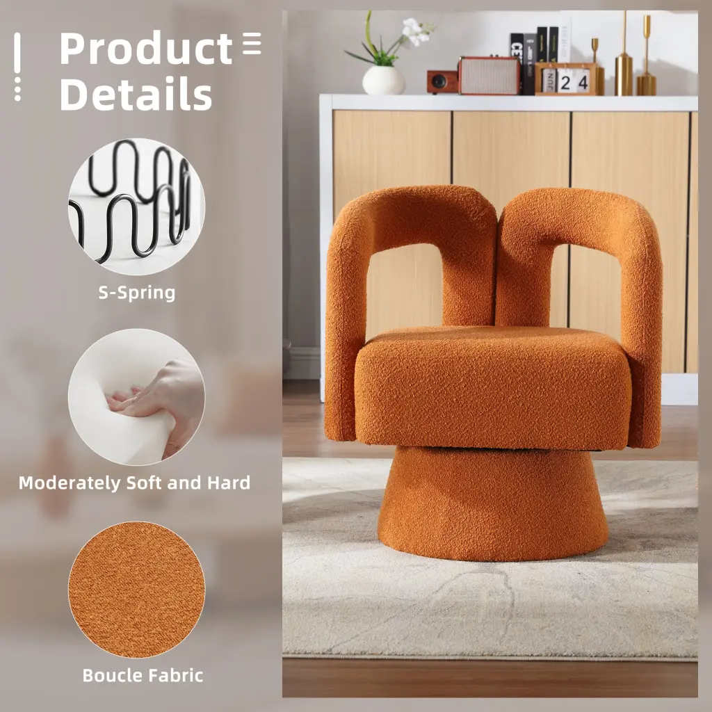 Coolmore 360 Degree Swivel Cuddle Barrel Accent Chairs, Round Armchair coolmore w-395