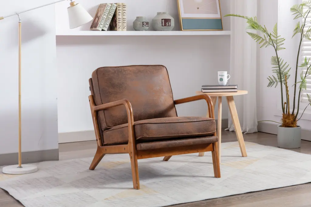 Coolmore Mid Century Modern Accent Chair Comfy Material Living Room Chair coolmore w-395