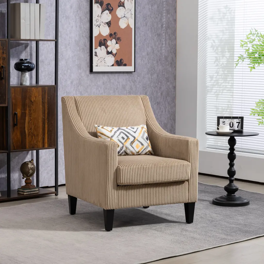 Coolmore Modern Accent Chair Scooped Arms And Upholstered Armchair Design coolmore w-395