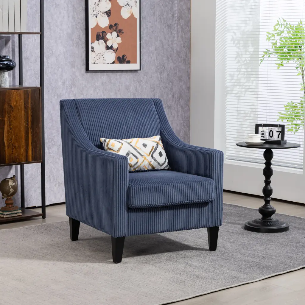 Coolmore Modern Accent Chair Upholstered Armchair Scooped Arms Living Room coolmore w-395