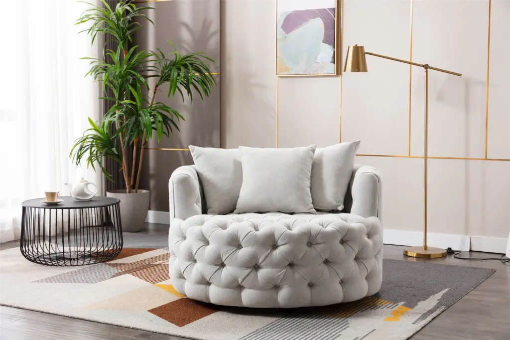 Coolmore Modern Akili Swivel Accent Chair Barrel Chair Living Room coolmore w-395