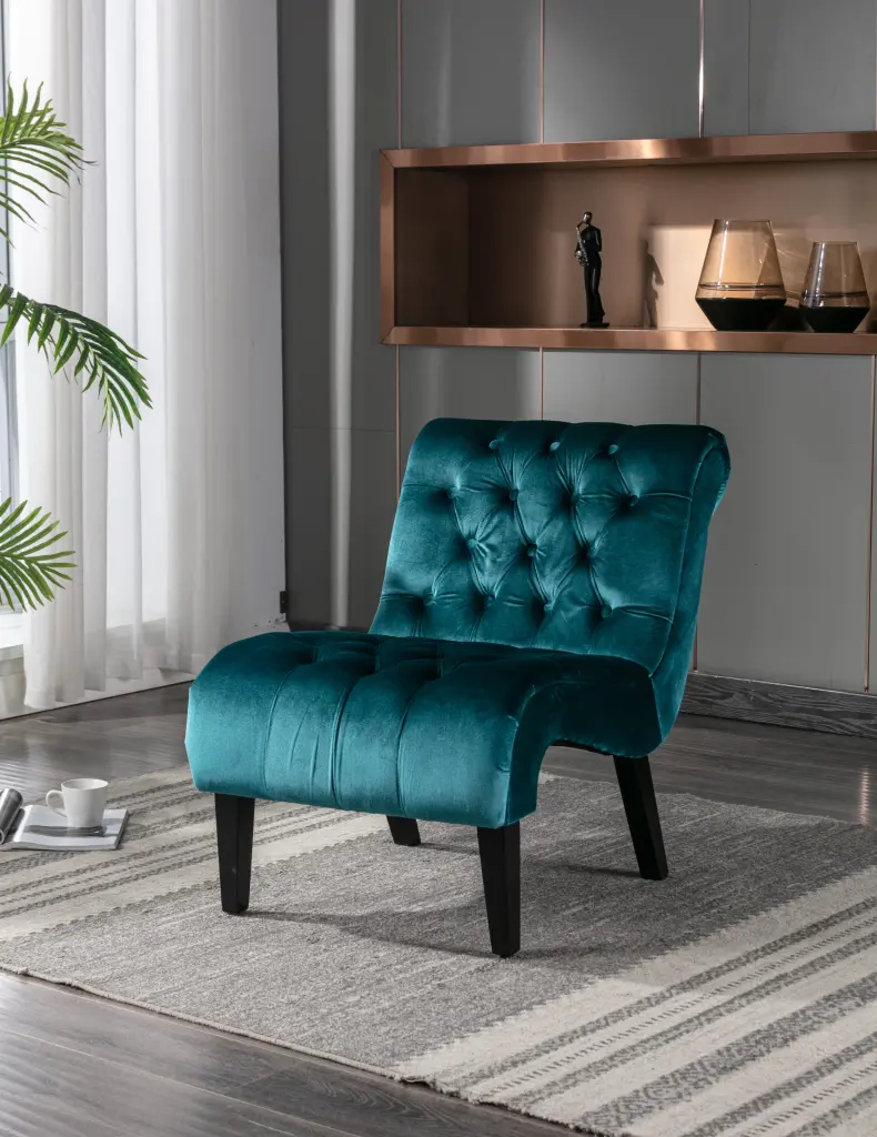 Coolmore Modern Velvet Armless Accent Chair Living Room coolmore w-395