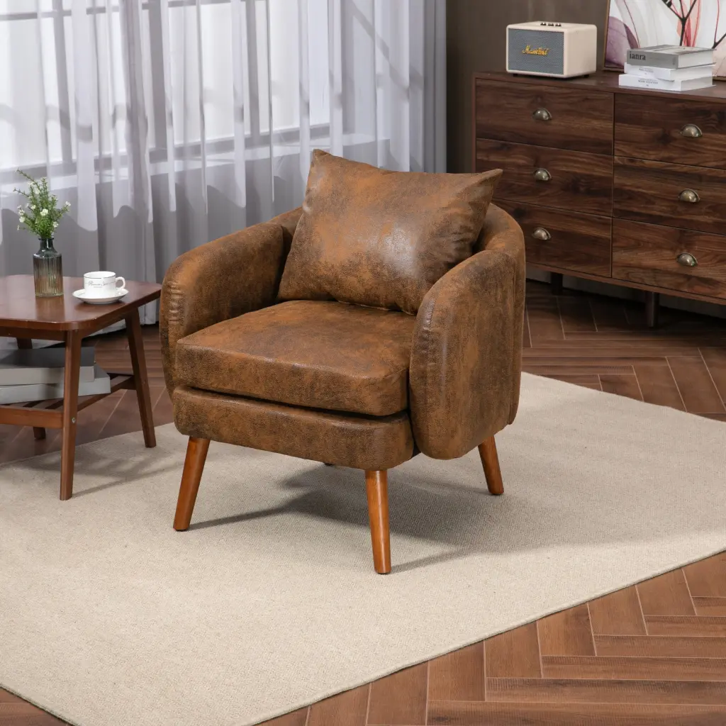 Coolmore Wood Frame Armchair Modern Accent Lounge Chair Living Room coolmore w-395