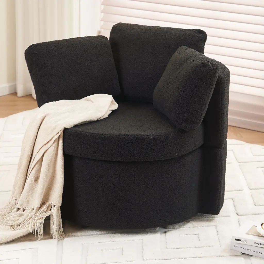 Teddy Swivel Storage Chair Back Cushion Living Room dg collection