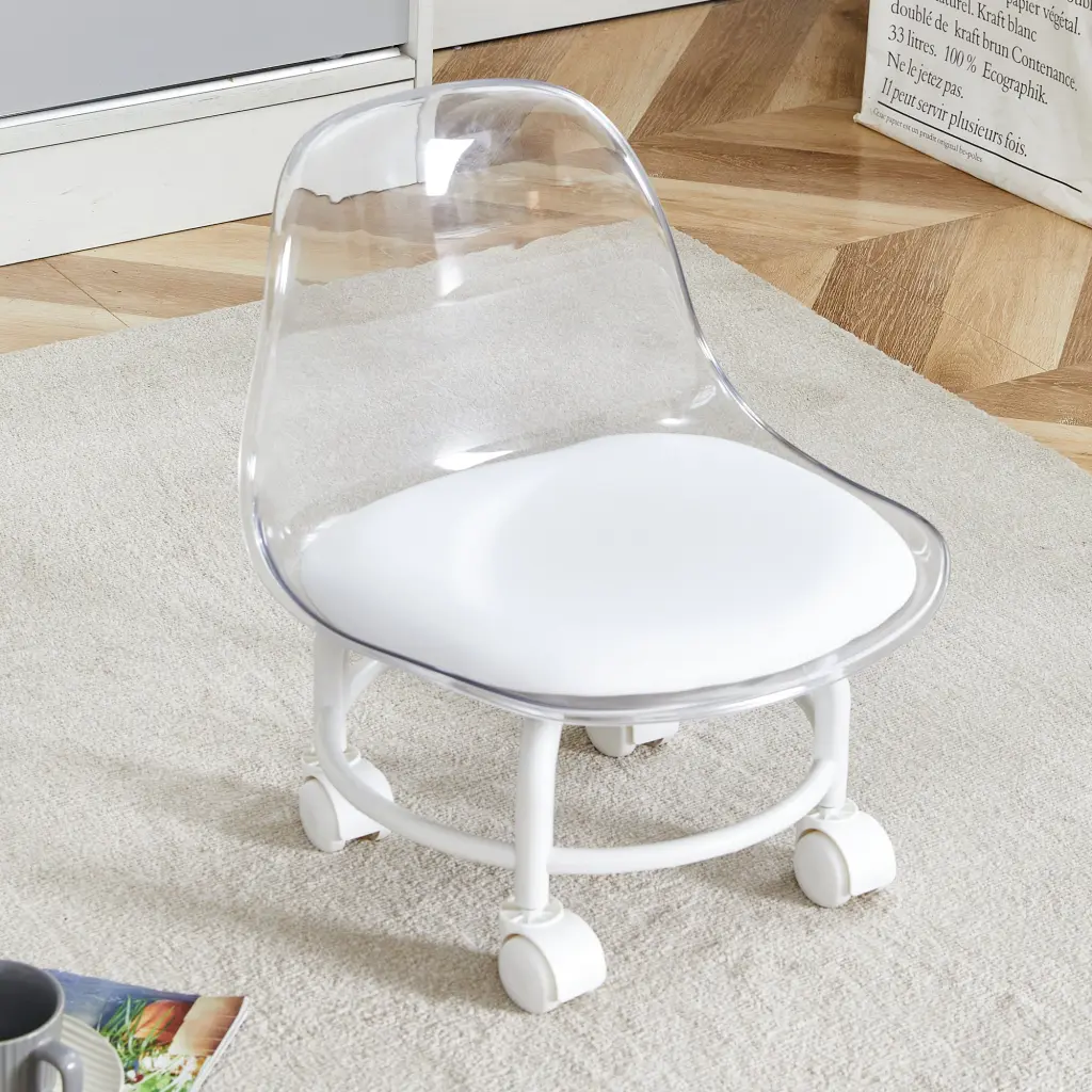 Small White Chair Silky Pulleys Easy Mobility droom w-1151