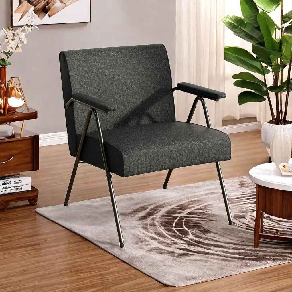 FX P91 BK Sofa Chair Modern Black Accent Chair Metallic Frame Stylish Design factoryx