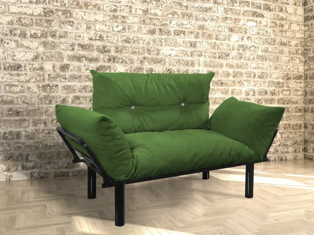 Ada Beautiful Seat Khaki Green Foam Cushion and Metal Frame furnia