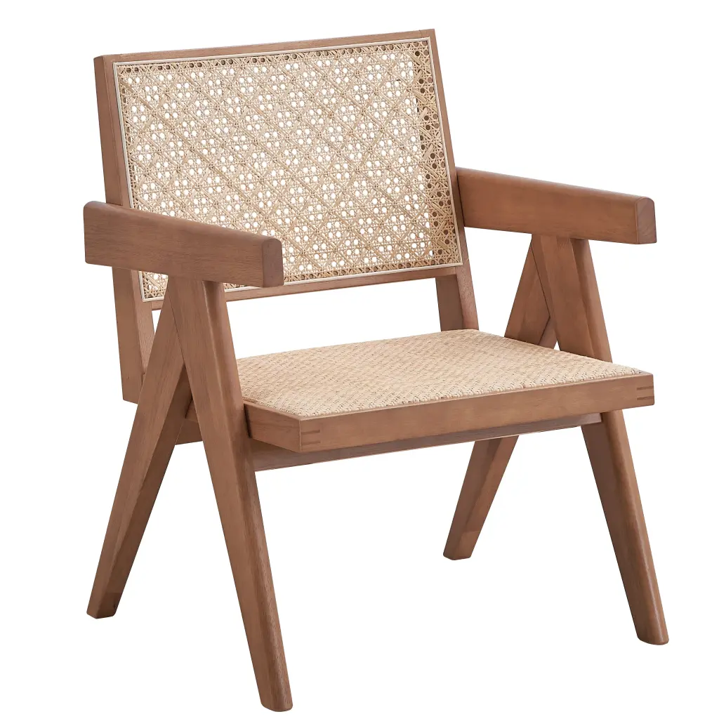 Beige And Natural Accent Chair Modern Wooden Living Room Furniture furniture max