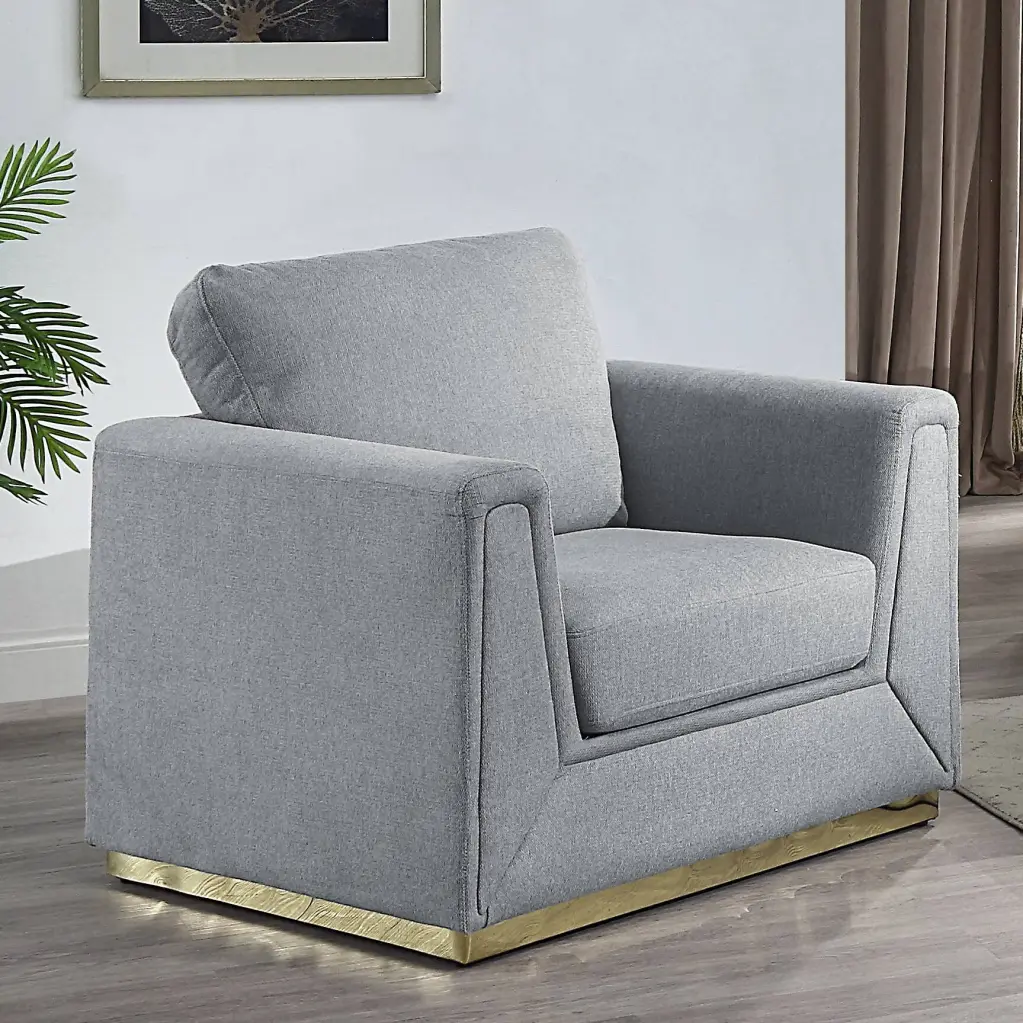 Grey Accent Chair Cushion Grey Primary Living Space Contemporary furniture max
