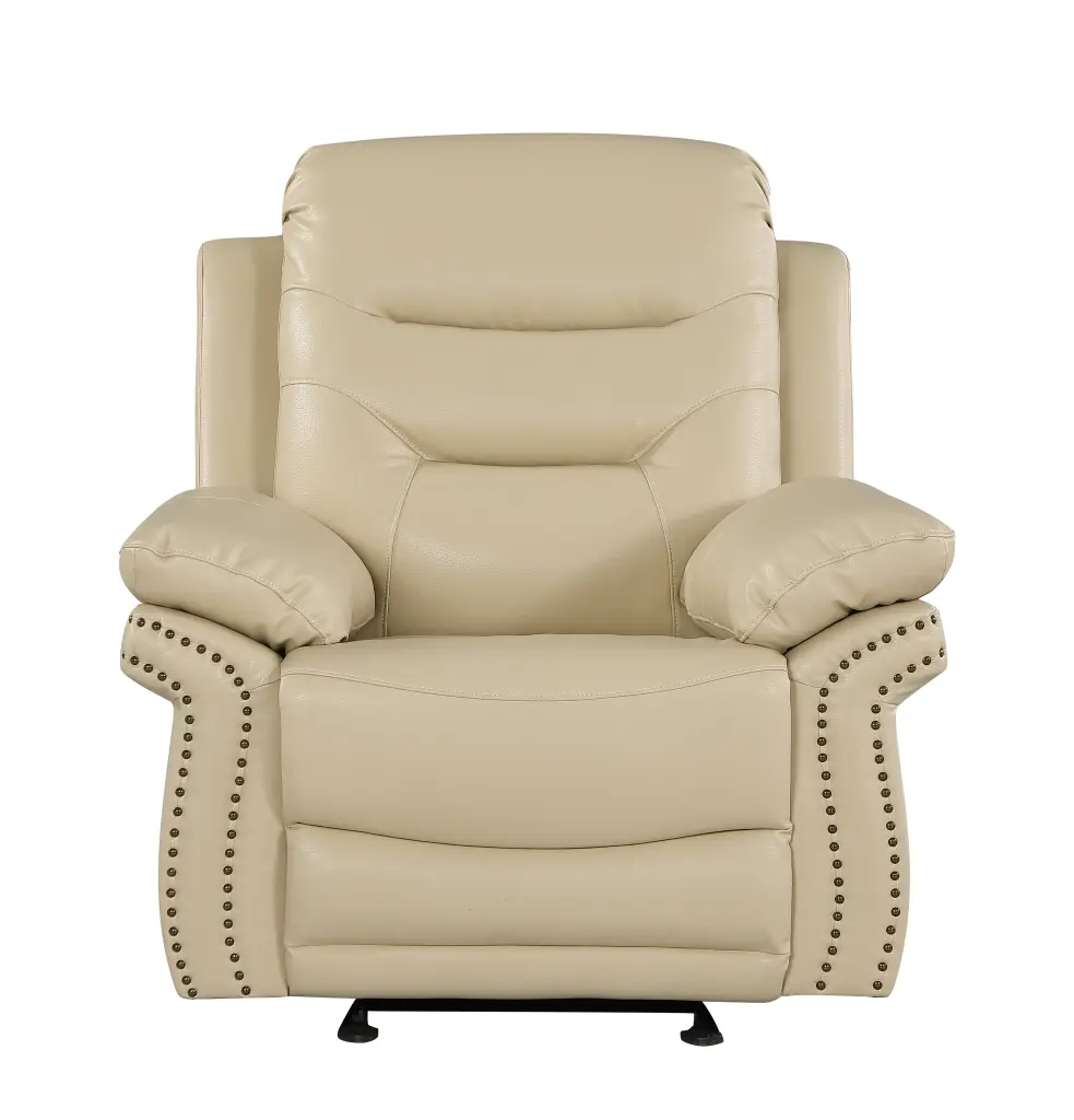 Beige Leather Air Upholstered Chair Fiber Back global united