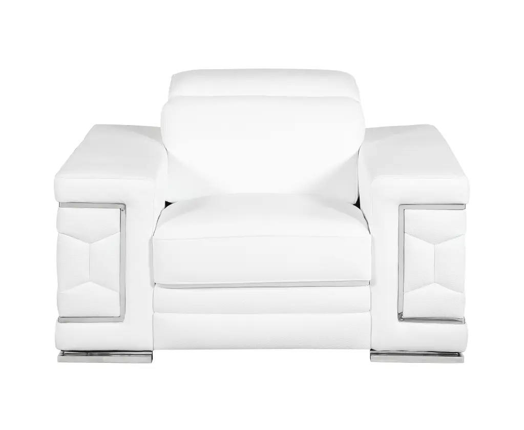Top Grain Italian Leather Chair White Foam Upholstery global united