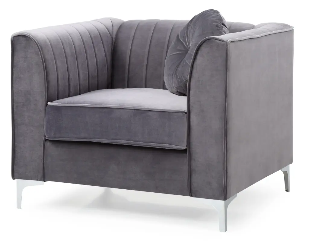 Delray G790A Gray Velvet Foam Accent Chair Modern Living Room glory furniture