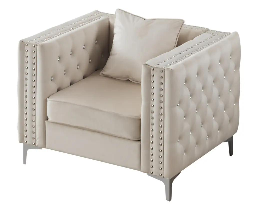 Paige G827A Ivory Foam Velvet Chair glory furniture
