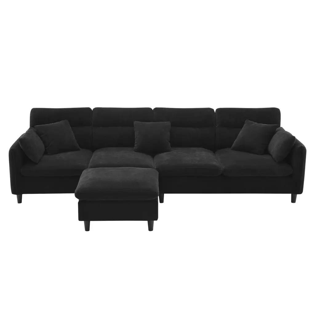 5003B Parcel Black Chenille 1 Seat Accent Chair gt