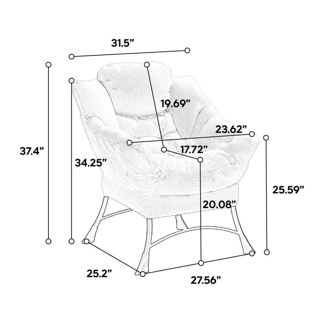 Lazy Chair Ottoman Modern Lounge Accent Chair Armrests hifine outdoor furniture w-640