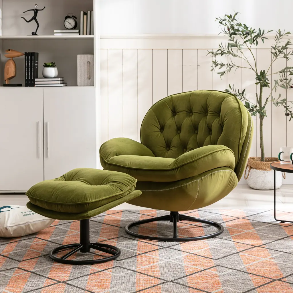 Accent Chair TV Chair Living Room Chair Ottoman Fruit Green homemax