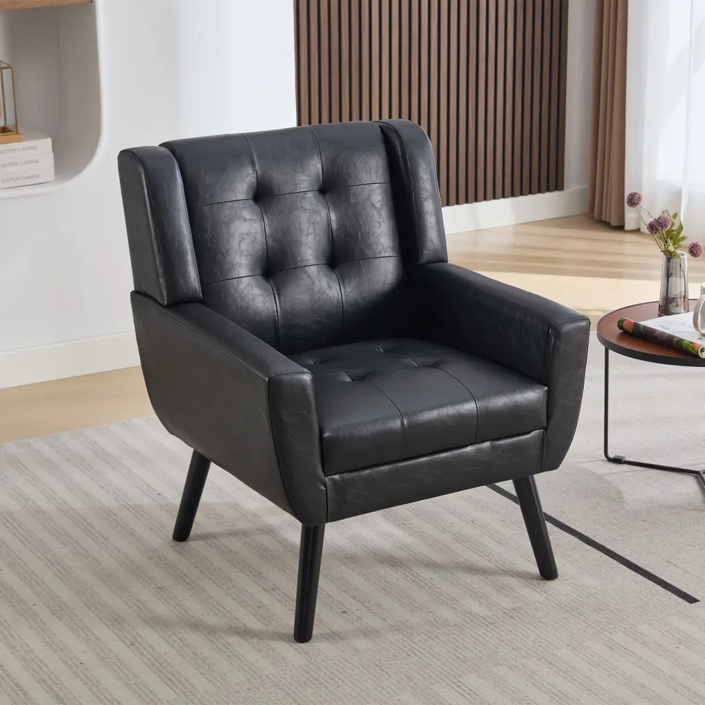 Modern Soft Hide Fabric Accent Chair Living Room Comfort and Style homemax
