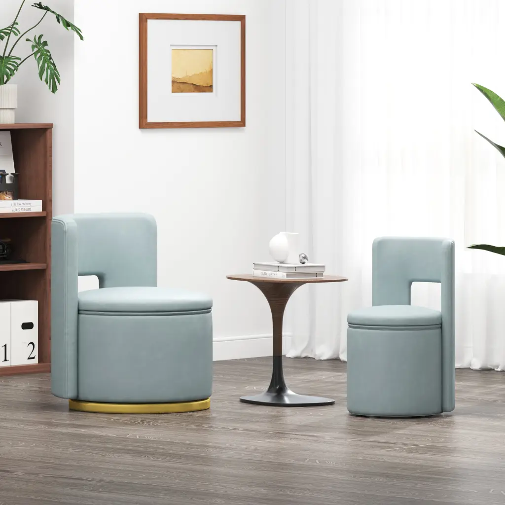 360 Round Swivel Chair Storage Under Seat Comfy Living Room Chair huazhao furniture